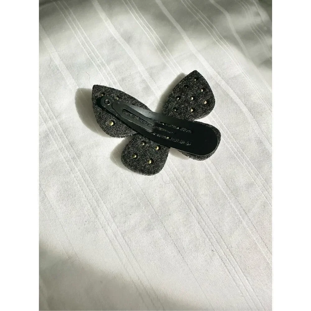Rose gold super sparkly hair clip butterfly